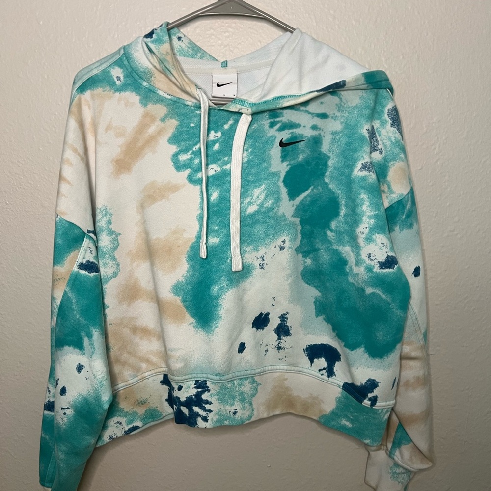 Nike Blue Long Sleeve Cropped Hoodie